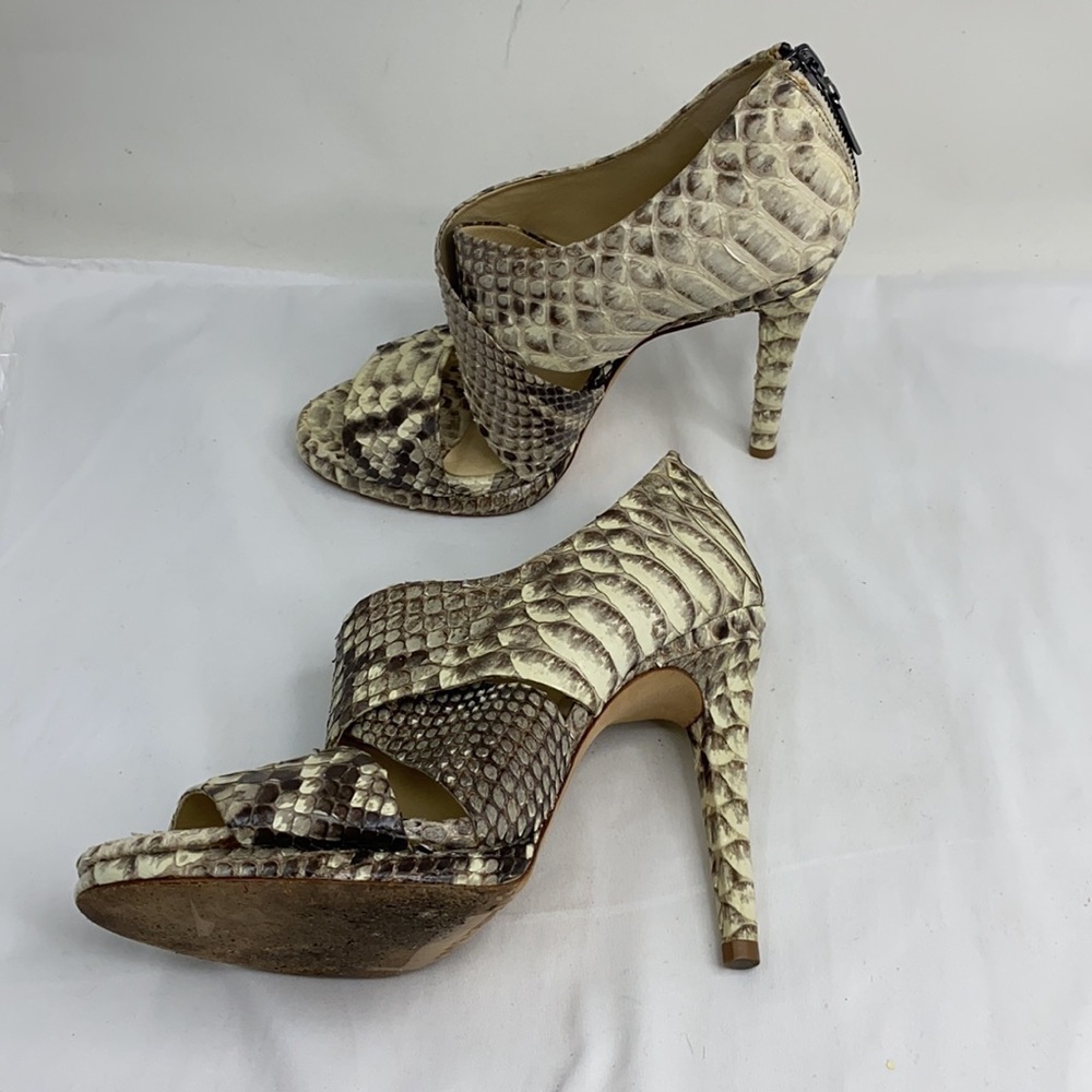 Alexandre Birman Sz 9 Python Open Toe Bootie Pumps - Picture 4 of 13
